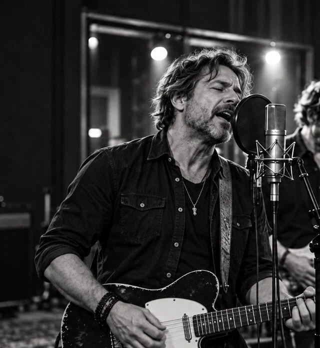 Tom Petrick, Sänger und Gitarrist, im Tonstudio